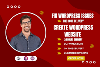 fix wordpress issues, errors, wordpress bug fix, create wordpress website
