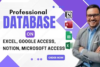 do notion template, google microsoft access, excel, goggle sheets, notion expert