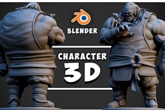 3d character modeling for game, animation and printing using blender,maya,zbrush
