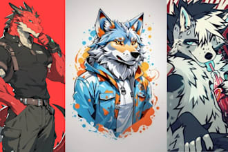 draw cute furry art and a fun reference sheet for your character