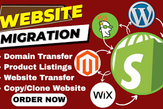 website migration wix wordpress move godaddy magento to shopify domain transfer