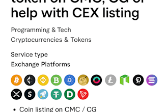 token on cmc, cg or help with cex listing