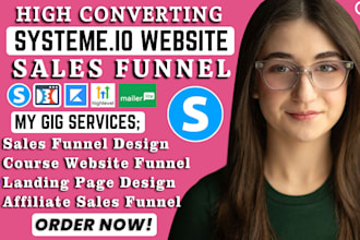 design systeme io sales funnel, affiliate marketing, systeme io website design