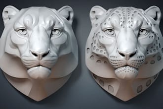 do 3d animal model, 3d animal design, realistic animal sculpting for 3d printing