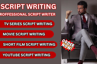 be your scriptwriter for movie script, screenplay, tv series, short film
