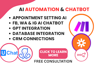 setup ai chatbot on ig, fb, wa with gpt integration, crm automation and manychat
