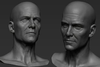 sculpt 3d realistic head bust model 3d face model 3d helmet mask stl 3d printing