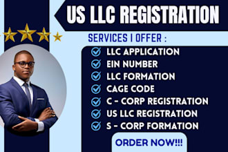 do US llc registration, ein, cage code, incorporate your llc corp business in US