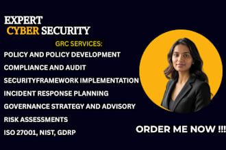 expert cybersecurity grc services, iso 27001, nist, gdpr, risk compliance