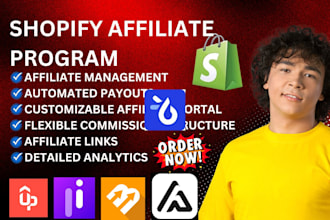 setup shopify affiliate program jaka bixgrow goaffpro partnero affir uppromote