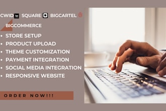 setup ecwid store, design ecwid site, big cartel store square online bigcommerce