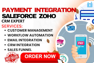 setup payment integration crm salesforce hubspot zoho pipedrive freshsale crm