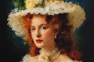 turn your photo into renaissance digital realistic oil painting