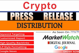 write and distribute press crypto press release, press release distribution