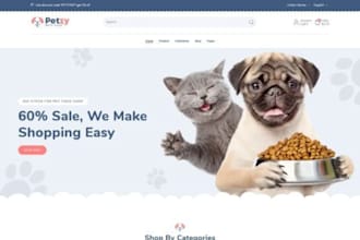 design pet ecommerce website pet supplies website pet store pet grooming website