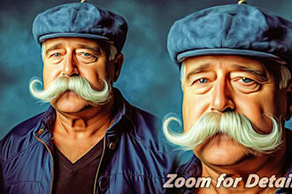 draw your photo into digital oil painting portrait