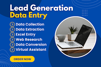 b2b lead generation enrich email list build data entry web google map scraping