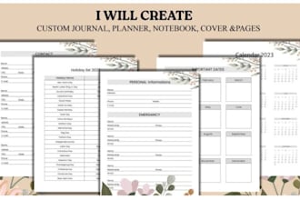 do journal design digital planner design workbook custom journal fillable PDF