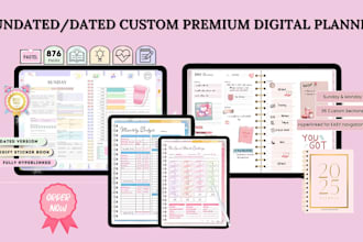 design custom hyperlinked planner, tracker, google calendar, digital planner