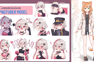 draw anime pngtuber model character veadotube mini giftuber vtuber stream avatar