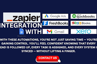 zaps, connect zapier with google docs gmail xero quickbooks zohobooks freshbooks