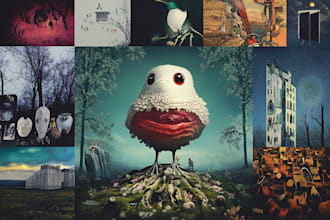 create vintage and surreal album cover artwork for you