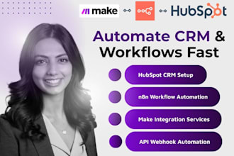 setup hubspot crm, n8n workflow automation, make com integromat integration
