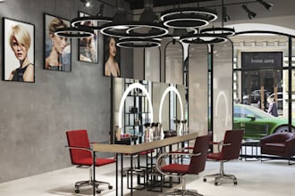 create 3d spa,3d hair salon, boutique, retail store, nail salon render, modeling