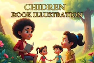 create 3d children storybook illustrations, picture book