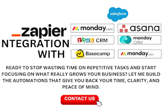 do zapier integration with basecamp monday CRM salesforce trello asana zoho acct