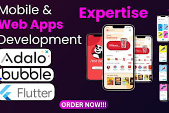 adalo flutterflow bubble io  mvp developer glide softr mobile app web app expert