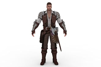 game ready 3d game character, ue5 control rig, unity texture, uv map, animation