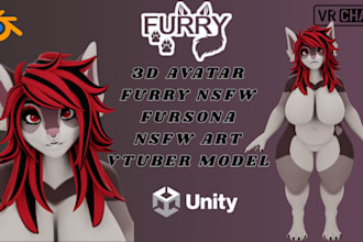 create custom vrchat avatar 3d furry model vrc avatar vr character animaze vrm