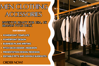 men clothing business plan men clothing pitch deck men accessories pitch deck