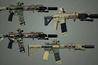 ue5 game 3d assets, weapons, scifi mech, war machine, rig, 4k texture, animate