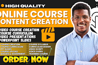 create online course content, course curriculum, video course, presentation