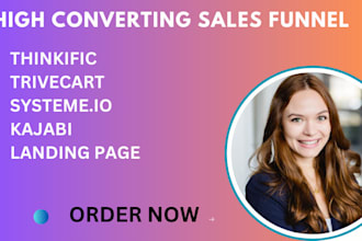 build a thrivecart,  kajabi, thinkific, checkout , landing page