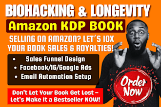 do amazon biohacking KDP book promotion, amazon longevity ebook sales marketing