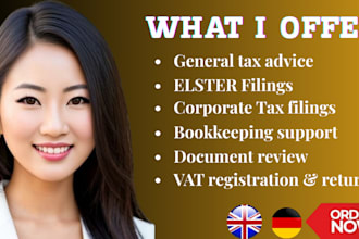 handle german tax, vat, income   corporate filings via elster