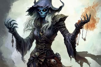 draw fantasy or horror character illustration