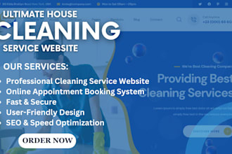 build house cleaning website, office cleaning website, cleaning website