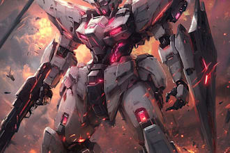 create transformers, mecha robot in anime manga style