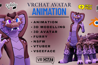 create and edit 3d nsfw model, furry vrchat avatars for pc or quest