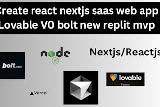 create react nextjs saas web app lovable v0 bolt new replit mvp
