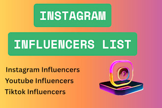 find the best instagram, youtube, and tiktok influencer email lists