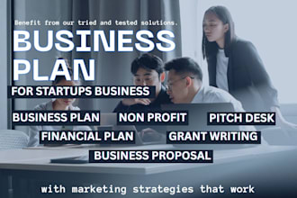 write a business plan with financial plan for startups, business plan writer