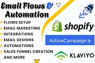 setup klaviyo shopify activecampaign integration automation and setup email flow