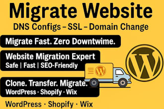 do website migration, wordpress migration, transfer hosting, change domain name