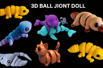 sculpt 3d bjd character 3d fidget toy flexi model 3d toy model for 3d printing