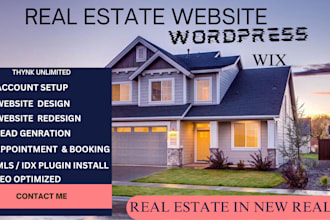 real estate website, wordpress real estate website, wix real estate website